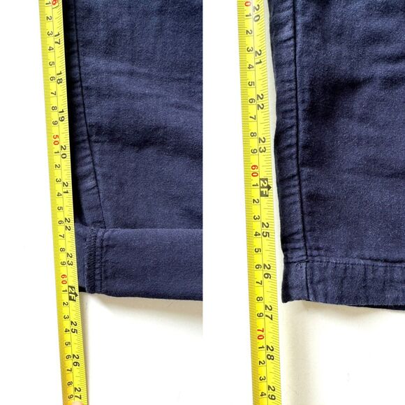 J Jill Stretchy Waist Pockets Roll Tab Leg Cotton Tapered Pants Blue - Picture 10 of 12